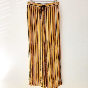 F21 High Waisted Striped Wide Leg Pants Size L